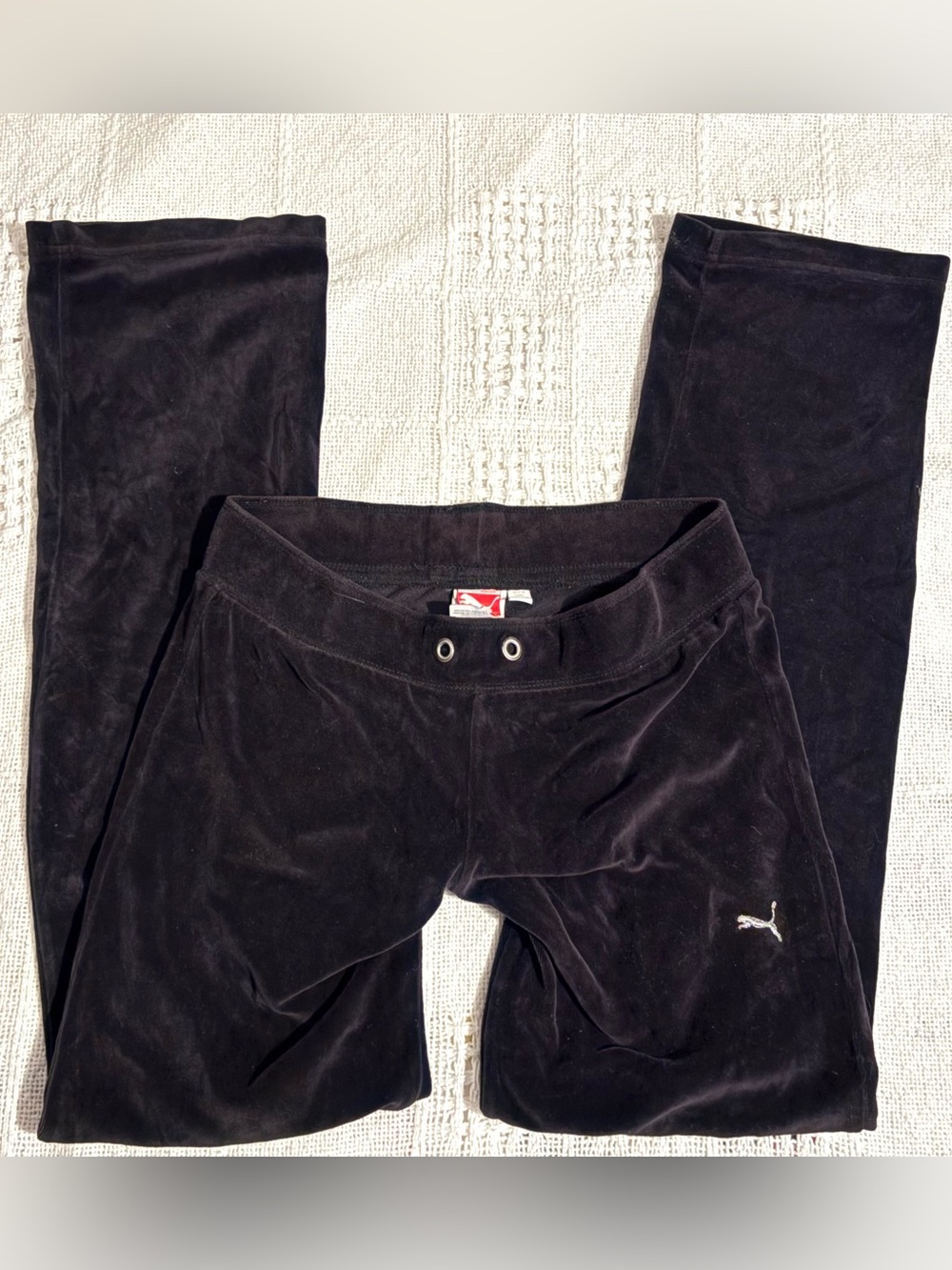Vintage Puma Black Velour Track Pants